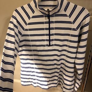 Talbots - 1/2 zip stripe top